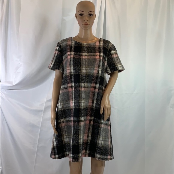 Anthropologie, Line + Dot, Frontier Plaid Shift Dress, Size Large Petite - Picture 1 of 3